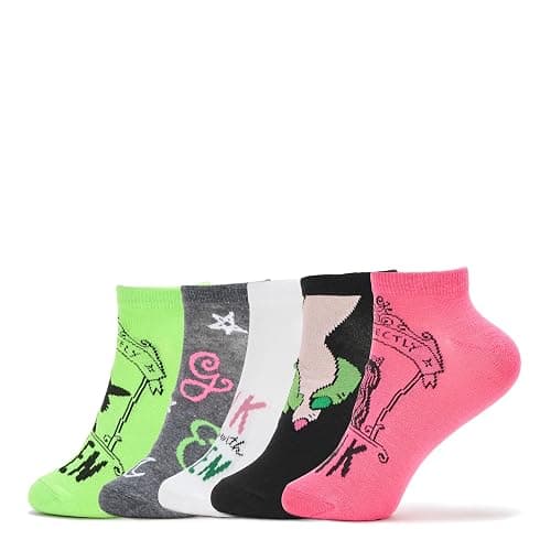 Wicked womens Elphaba and Glinda 5 Pack No Show Ankle Socks - Image 1