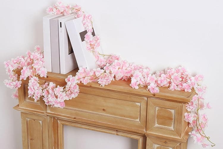 AWARDSEN 6PC 35.4FT Cherry Blossom Flowers Garland for Pink Flowers Garland Silk Cherry Blossom Vines Hanging for Wedding Party Sakura Cute Spring Summer Decor thumbnail 4