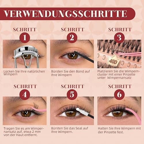 Higu clace 580 pcs Wimpern-Extensions 30-40-50-60-80-100D | Lash-Extension-Set Künstliche Wimpern für Wimpernverlängerung zu Hause DIY-Wimpern-Extensions für Anfänger(10-18mm) thumbnail 8