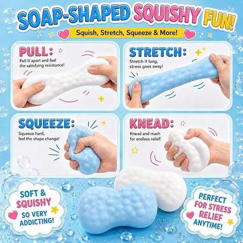 Crunchy Soap Squishy, Asmr Crunchy Squishy, Slow Rising Soap Squishy Toys | Squishy Crunchy Soap Fidget Toys, Squishy Sensory Toys, Squishy Stress Relief Toys,Stress Balls,for Kid & Adult, Party Favors thumbnail 3