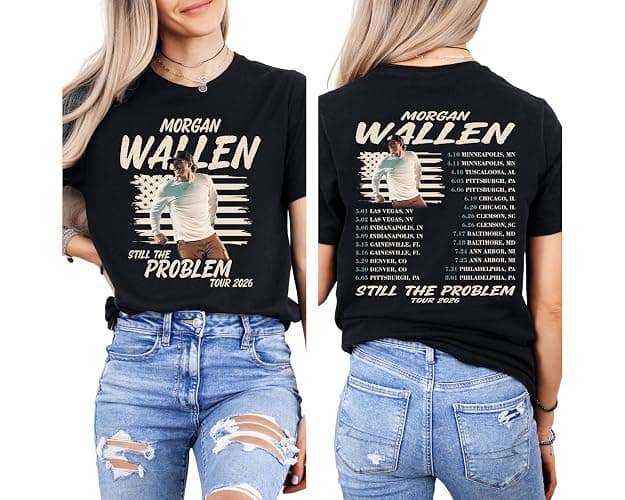 Country Music Tour Style T Shirt Vintage American Flag Print Casual Short Sleeve Concert Tee - Image 1