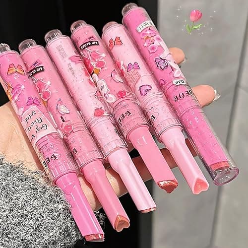 LuckNest 3 Colors Jelly Lipstick Gift Set, Tinted Heart Shape Lip Stain Lip Gloss, Mirror Hydrating Jelly Love Lipstick, Moisturizing Tinted Lip Balm, Vivid Color Glossy Lip Makeup for Girls (A) thumbnail 8