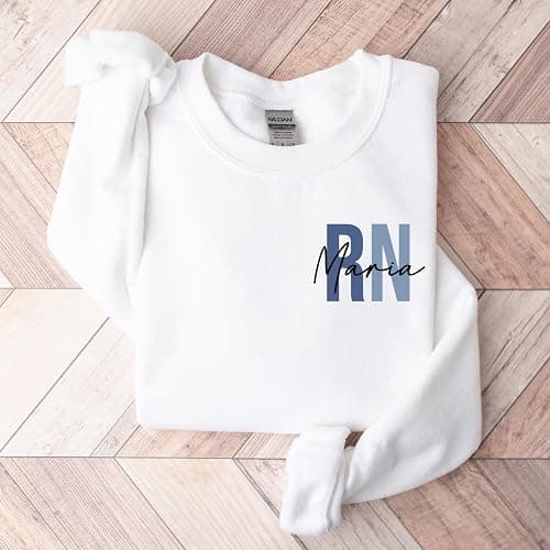 Custom Nurse Sweatshirt RN Sweatshirt Nurse Graduation Gifts for Nurses Week Gifts Nurse Sweatshirts for Women Personalized Registered Nurse Sweatshirt RN Hoodies for Nurses thumbnail 3
