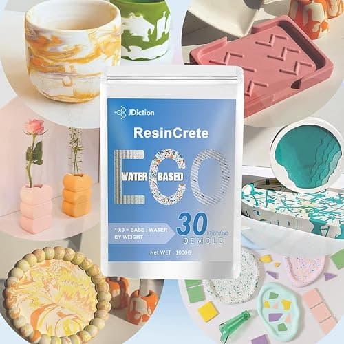JDiction ResinCrete, 1000G Water-Based Eco-Friendly Formula, 20-30 Minutes Demold Fast Curing Eco Casting for Beginners, Mineral Casting Powder, Easy Mix for DIY Home Art thumbnail 2