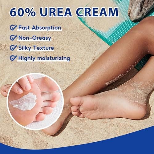Intensive 60% Urea Cream for Cracked Heels & Dry Skin – Deep Moisturizing Foot & Hand Treatment – Softens Calluses on Feet, Knees & Hands – Ultra-Hydrating Formula for Smooth, Nourished Skin thumbnail 5