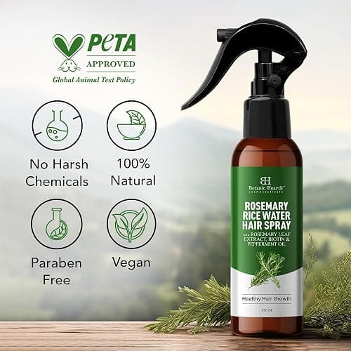 Botanic Hearth Rosemary & Rice Water Hair Growth Spray - 6.8 Fl oz | Leave In Conditioner, Root Enhancer, Korean Scalp Treatment, Anti-Itch & Hair Strengthening Spray Suitable for Women & Men thumbnail 6