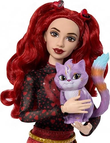 Mattel Disney Descendants: Wicked Wonderland Fashion Doll 2-Pack, Red & Max with Movie-Inspired Clothing, Cat Animal Friend & Pocketwatch Accessory (Amazon Exclusive) thumbnail 2