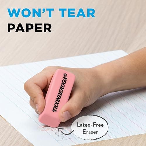 Ticonderoga Wedge Erasers, Pink, 3 Count thumbnail 5