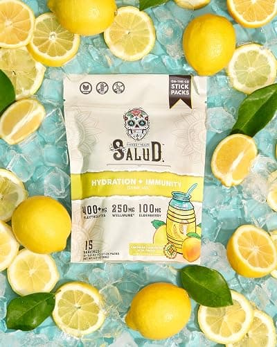 Salud 2-in-1 Hydration Packets + Immunity Electrolytes Powder, Lemonade - Agua Fresca Drink Mix, Elderberry, Dairy & Soy Free, Non-GMO, Gluten Free, Vegan, Low Calorie, 1g Sugar (15 Servings) thumbnail 7