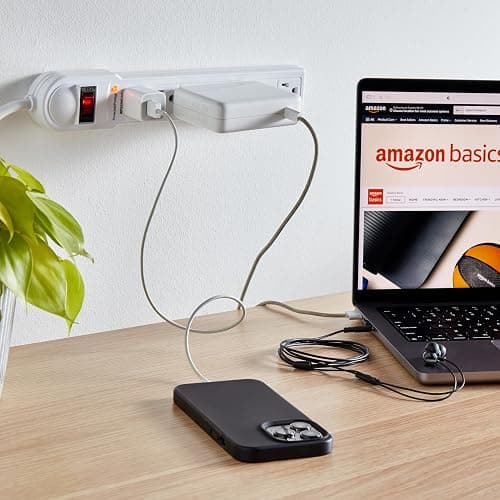 Amazon Basics Surge Protector Power Strip, 6-Outlet, 790 Joules, Circuit Breaker, LED Indicator, 6ft Extension Cord, White thumbnail 6