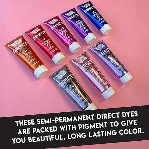 Color Lux Direct Vibes Semi-Permanent Hair Color & Color Cleansing Conditioner Bundle, Magenta, with Bond Builder Complex, Sulfate-Free, Paraben-Free, fl 8 oz + 8.25 fl oz thumbnail 4