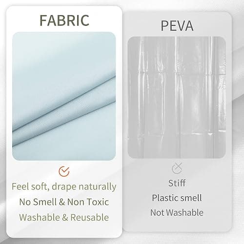 ALYVIA SPRING Waterproof Fabric Shower Curtain Liner, Washable Cloth Shower Curtain for Bathroom - Standard Size 72x72, Blue thumbnail 6