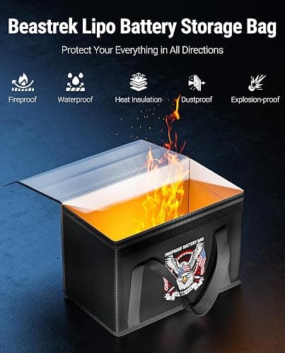 BeasTrek 100AH LiFePO4 Lithium Battery Fireproof Bag,Large Capacity Explosion-proof Lipo Battery Safe Bag for Charging and Storage,Compatible with LiTime and LiPULS(14 * 9.4 * 7.8in) thumbnail 5