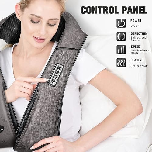 MagicMakers Neck Massager with Heat Gifts for Women, Men, Dad, Mom, Family, Friend, Mothers Day, Fathers Day, Christmas, Shiatsu Kneading Back Massager for Shoulder, Pain Relief, Muscle Soreness thumbnail 4