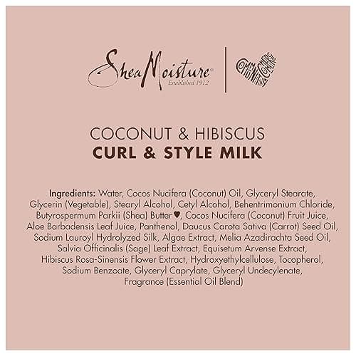 SheaMoisture Fair Trade Sulfate Free Coconut Hibiscus Curl & Style Milk with Silk Protein & Neem Oil For Thick, Defined, Curly Hair 8 oz - Milk thumbnail 17