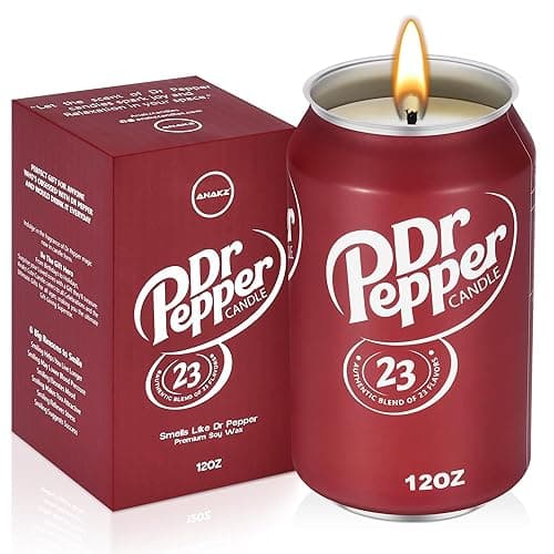 Doctor Pepper Candle - Smells Like The Real Soda - Cute Candles for Cool Gifts - Funny Candles for Any Occasion - Cute Things for Aesthetic Room Decor - Cool Candle for Cool Things