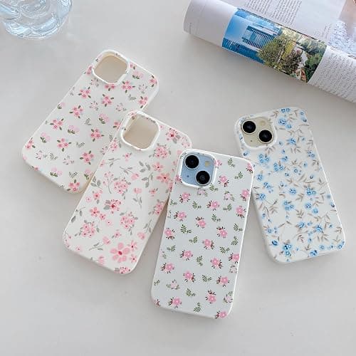 QLTYPRI for iPhone 14 Plus Case, Cute Pink Floral Flower Pattern Aesthetic Phone Case, Raised Camera Protection Soft Slim TPU Shockproof Protective Phone Cover for Girls Women - Floral thumbnail 7