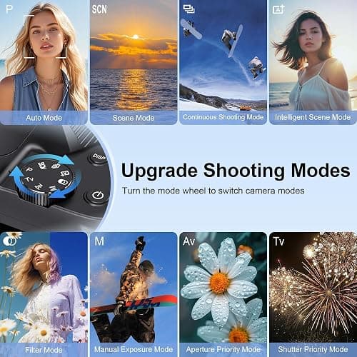 4K Digital Camera for Photography, 12X Optical Zoom 72MP Autofocus Vlogging Camera for YouTube, Photography Camera with 270°Flip Screen, Wi-Fi & App-Controlled Cameras, 2 Batteries, 32GB Card, Black thumbnail 5