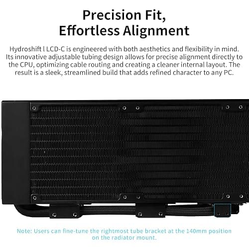 Lian Li Hydroshift II-C 360TL RGB Liquid CPU Cooler - 360mm AIO - 3X 120 RGB Fans - 2.1” IPS LCD Screen - 3 Control Mode - Flexible Tubes Clamp - LGA 1851/1700, AMD AM5/AM4 - White (HS2LCD36TW) thumbnail 7