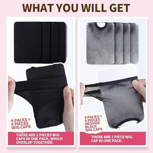 FANDAMEI 12PCS Wig Cap, Black Wig Cap, Wig Caps For Women, Hair Net For Wig | Stretchy Nylon Wig Cap, 8 PCS Closed-ended Wig Caps, 4 PCS Open-ended Mesh Wig Cap, Stocking Caps For Wigs, Stocking Cap thumbnail 2
