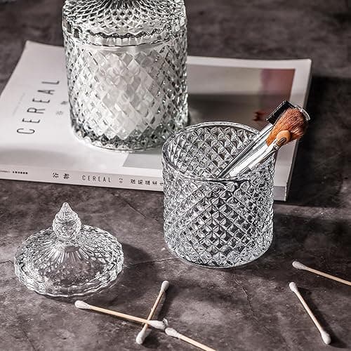 Wattepadspender,Wattestäbchen Behälter,Wattepads aufbewahrung,Bad zubehör,Kosmetikaufbewahrung,Tampon,ohrenstäbchen,ohrstäbchen,Badezimmer organizer,spender,box,q tips holder,qtip jar,q-tip,dispenser thumbnail 6