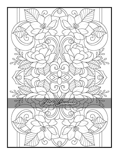 100 Flowers: An Adult Coloring Book with Bouquets, Wreaths, Swirls, Patterns, Decorations, Inspirational Designs, and Much More! thumbnail 38