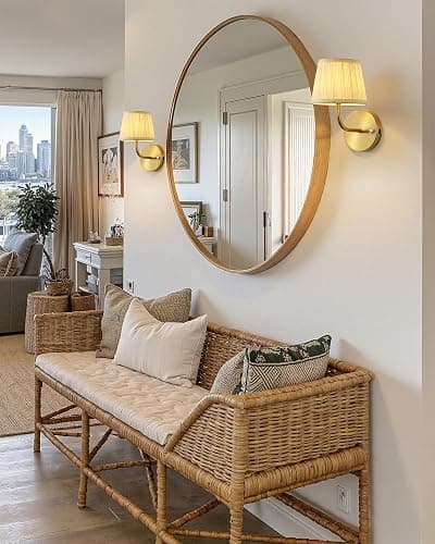 PUSU LED Cordless Gold H9.6 inch Small Wall Sconces Set of 2, Rechargeable 5200mAh Battery Operated Fabric Wall Lamp with Remote, Lighting for Living Room, Bedroom, Hallway, Bathroom, Stairs, Kitchen thumbnail 9