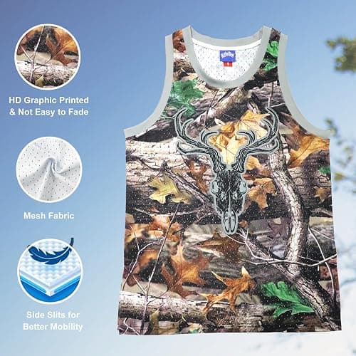 TPAZGHE Men's Graphic Lightweight Mesh Athletic Basketball Jersey Tank Top | Stylish Bold Prints, Breathable, Hip-hop, Quick-dry, Soft, Easy Care, Streetwear Style thumbnail 4