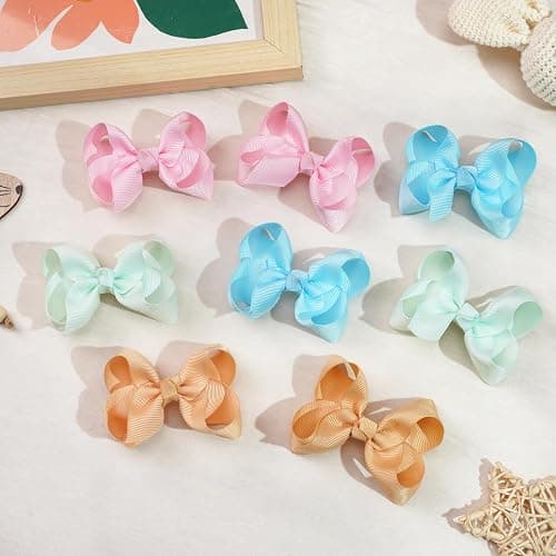 CÉLLOT 40Pcs 3 inch Hair Bows for Girls Grosgrain Ribbon Toddler Back to School Hair Accessories with Alligator Clips for Baby Girls Kids thumbnail 7