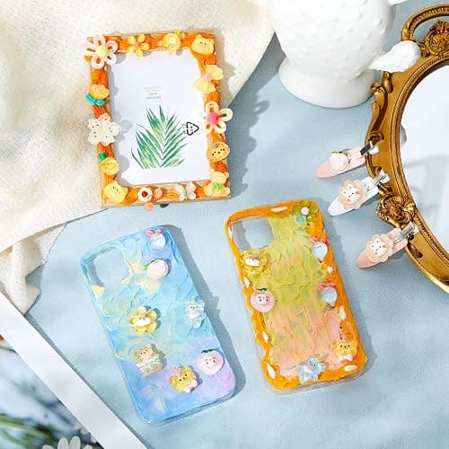 Lineshading 12 Set DIY Phone Case Kit Whipped Cream Glue Kit Include 12 Simulation Cream Glue 15ml with Nozzle 2 Pack Theme Decorations 2 Pack Decorating Accessories for Craft Birthday Gift (Lovely) thumbnail 6