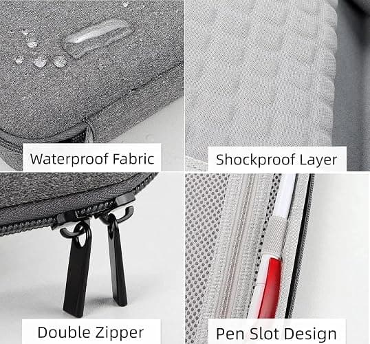 Hard Electronics Travel Organizer Case for MacBook Chargers & Storage Flash/Hard Drives - Waterproof Shockproof 2-Layer Design Holds Power Bank Mouse, Cables (Black, L) thumbnail 5