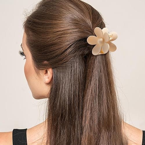 Sunolga 8PCS Hair Clips for Women, Flower Claw Clips for Thick Hair, Non-Slip Hair Accessories - 4 Styles, Neutral Colors Hair Clips and Variety Pack, Ideal for Girls thumbnail 4
