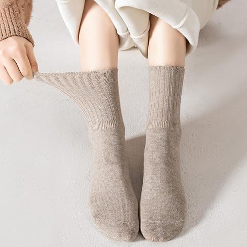 Thin Cashmere Socks, Soft Socks Women Above Crew Socks 5 Pairs Size 5-9 thumbnail 6