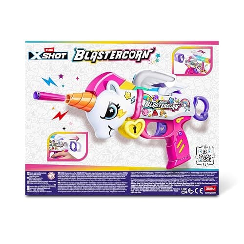 ZURU XSHOT Blastercorn mit 16 Darts: Einhorn-Thema, Schießspielzeug für Unisex-Kinder ab 3 Jahren thumbnail 4