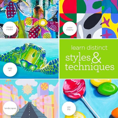 Apple Barrel Art Lessons Paint and Brush Set, 34 pc Kit Including 23 2 fl oz Apple Barrel Acrylic Paint Colors, 1 2 fl oz bottle of Mod Podge Matte, 10 FolkArt Brushes, 6 Video Lessons And More thumbnail 5