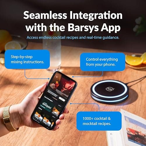 Barsys Smart Coaster 2.0 (Black) – Portable Cocktail Maker & Drink Mixer, App-Enabled Home Bartender Machine with 1000+ Recipes for Cocktails & Mocktails thumbnail 10