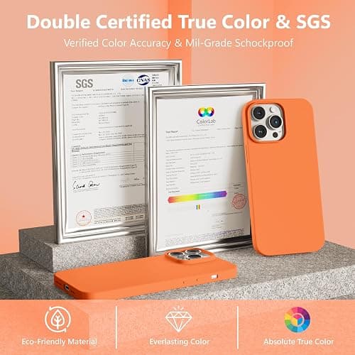 IceSword Compatible with iPhone 15 Case Orange, Liquid Silicone Phone Case Cover Slim Protective, Soft Anti-Scratch Bright Citrus Fruit Carrot Cute Shockproof,6.1 inch 15 - Orange thumbnail 5