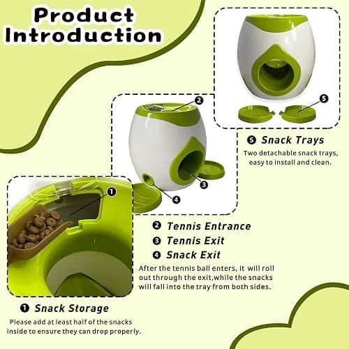 ABULL Interactive Dog Puzzle Toy - Drop The Ball to Get Treats, 2-in-1 Treat Dispenser & Slow Feeder for Healthy Eating, Keep Them Busy and Stop Boredom, Fun and Durable for All Breed (Green) thumbnail 7