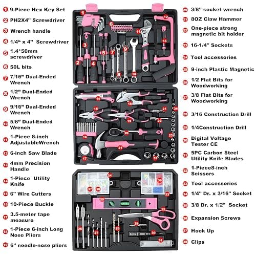 Tool Set- 412 Piece Home Repair/Auto Tool Kit, Storage Organizer with Drawers, Toolbox Storage Case for Women & Men, Perfect for Homeowner, Diyer, Handyman, DIY thumbnail 5