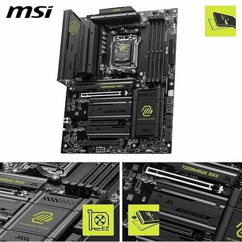 MSI MAG B850 Tomahawk MAX WiFi Motherboard, ATX - Supports AMD Ryzen 9000/8000 / 7000 Processors, AM5-80A SPS VRM, DDR5 Memory Boost 8400+ MT/s (OC), PCIe 5.0 x16, M.2 Gen5, Wi-Fi 7, 5G LAN thumbnail 3