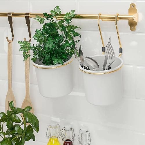 Ikea Rail, Polished / Brass-Colour 60 cm (23 ½ "), & 5 Pcs Hooks 7 cm (2 ¾ ") thumbnail 2