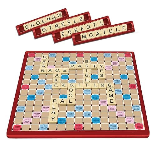 Tile Lock Scrabble by Winning Moves Games USA, Innovative Gameboard Locks Tiles in Place, for 2 to 4 Players, Ages 8 and Up thumbnail 4