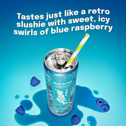 Alani Nu BLUE SLUSH, Sugar Free, Low Calorie Energy Drinks, 200mg Caffeine, Biotin, B Vitamins, Zero Sugar, 10 Calories, 12 Fl Oz Cans, 12 Pack thumbnail 2