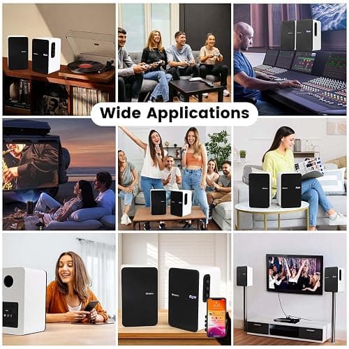 Orroplus White Bookshelf Speakers Pair, 70W Powered Record Player Turntable Speakers Wired Optical/ARC/RCA/AUX/BT Input HiFi Stereo Speakers with 4" Woofer for Home TV Desktop PC Studio Monitor - White thumbnail 5