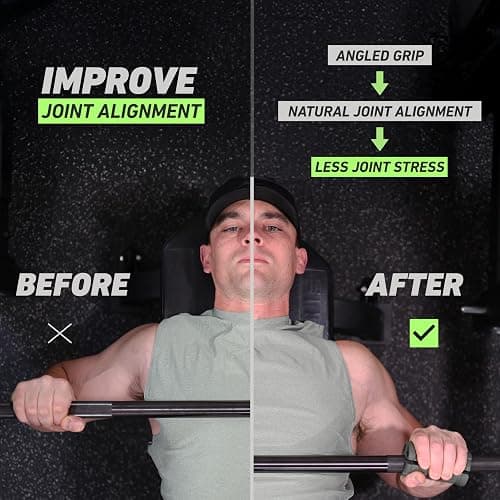 N-Gage Grips – Patented Angled Barbell Thick Grips for Joint Support & Muscle Activation – Ergonomic Bar Attachments for Strength Training - Gym Accessories Manufactured in the USA (1 Pair) thumbnail 2