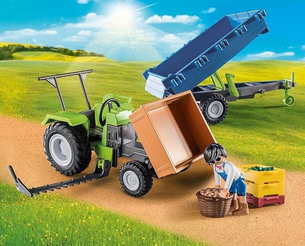 PLAYMOBIL Country 71249 Traktor mit Hänger inkl. Transportboxen, Grüner Trecker für den Bio-Bauernhof, Nachhaltiges Spielzeug für Kinder ab 4 Jahren thumbnail 7