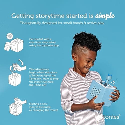 Toniebox 1 Audio Player Starter Set with Playtime Puppy - Listen, Learn, and Play with One Huggable Little Box - Light Blue thumbnail 4
