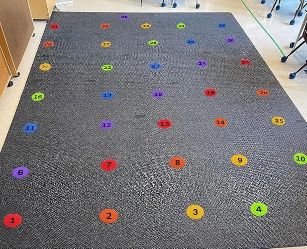 ForTomorrow Carpet Markers with Numbers - 36 Pcs 4" Classroom Sitting Carpet Dot Number 1-36, Floor Rug Circles Marker Spot for Preschool Kindergarten Elementary - Numbered Multicolor thumbnail 8