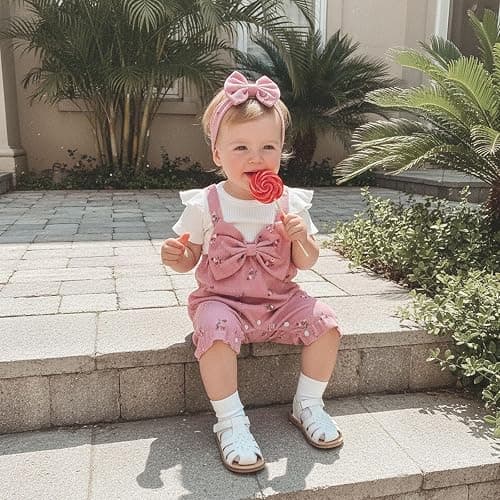 YINGISFITM Newborn Baby Girl Clothes Summer Short Sleeve Romper Floral Bow Short Jumpsuit Infant Cute Outfits thumbnail 3