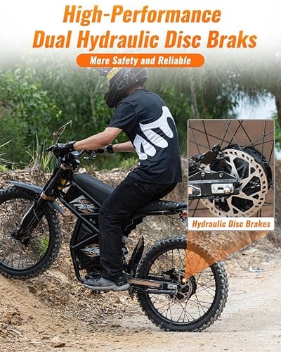GT73 /GT73 Pro/ GT73 Mini Electric Dirt Bike for Adults/Teens - 3000W/ 2500W Motor - 50/37 MPH High-Speed, 25"/14'' Fat Tires & Dual Removable Battery, All-Terrain Off-Road eBike for Snow, Sand thumbnail 8